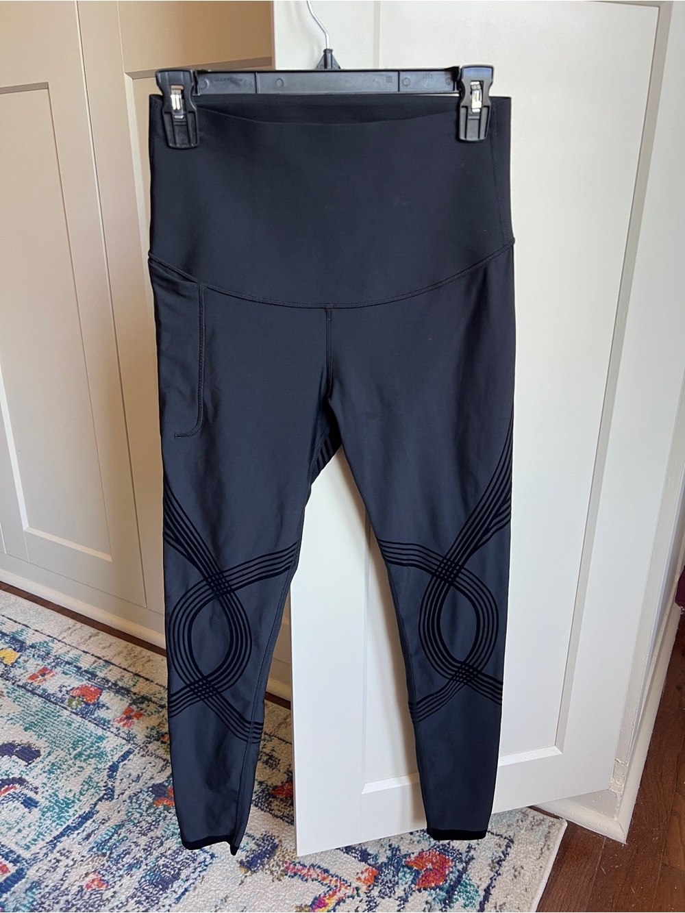 Fanka Body Sculpt Side Pocket Black Leggings full length women Large - 8-10
